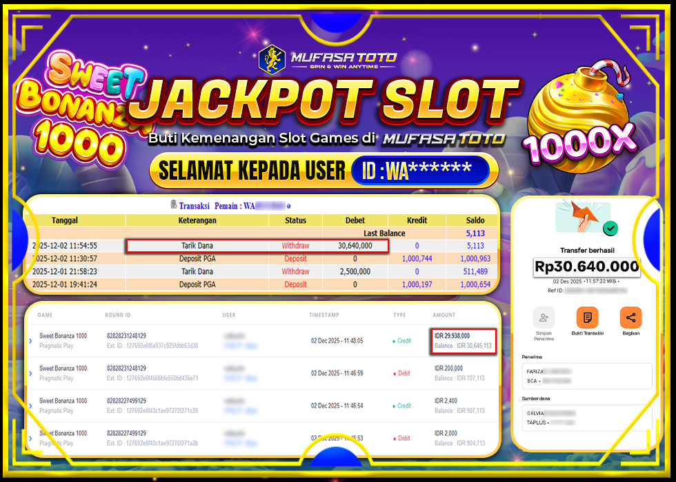 MUFASATOTO JACKPOT PRAGMATIC PLAY Rp.30.640.000|LUNAS